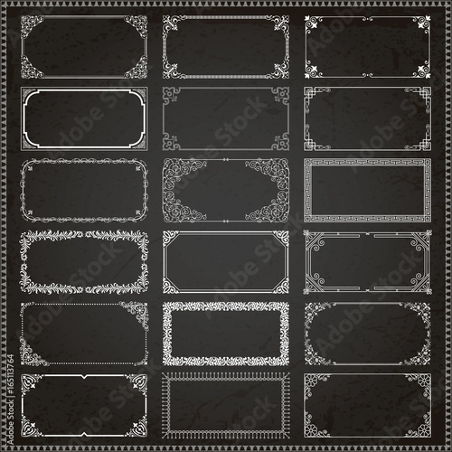 Decorative frames and borders rectangle 2x1 proportions set 2