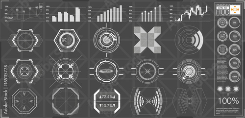 Abstract HUD. Futuristic Sci Fi Modern User interface Set. 