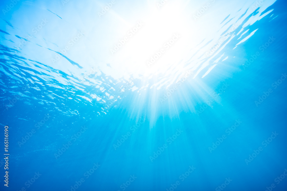 Obraz premium Blue water underwater background