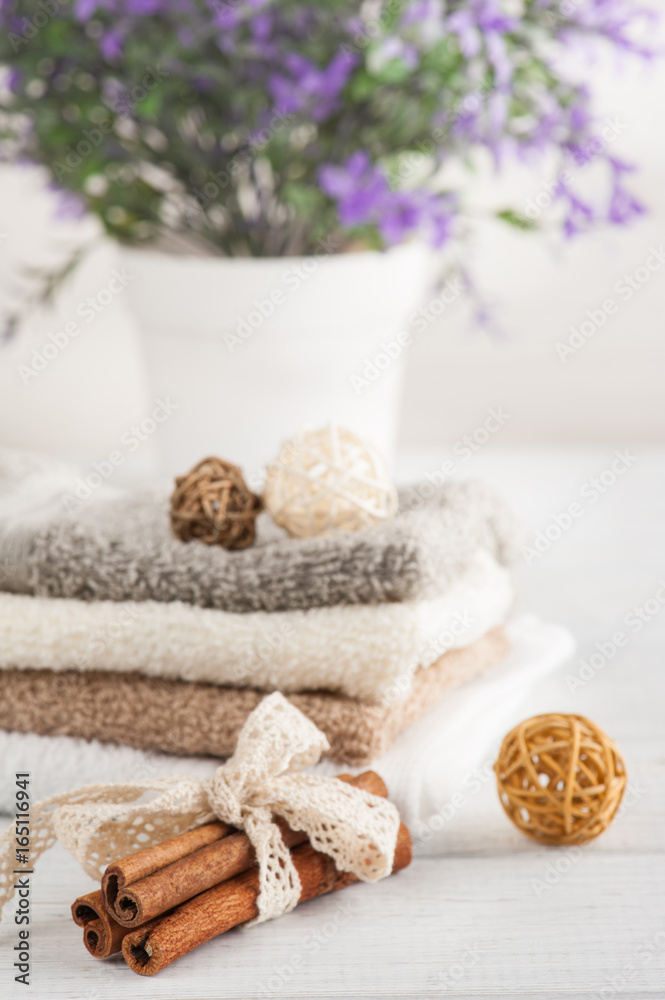Set of living room decoration on wooden background Set of living room decoration on wooden background