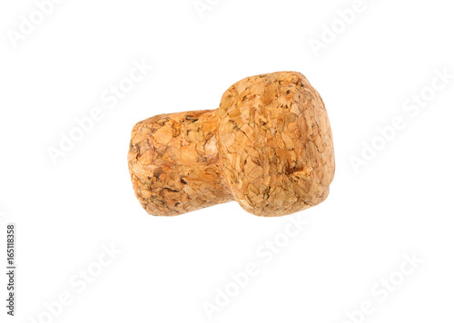 Wine cork isolated. Cork from champagne bottle.
