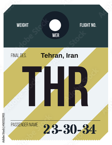 Vintage Luggage Tag. Real looking airport luggage tag.