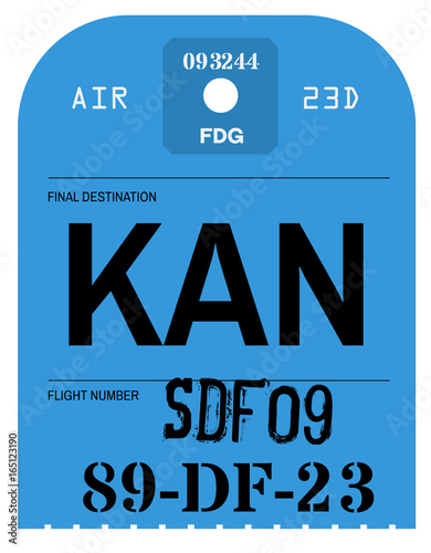 Vintage Luggage Tag. Real looking airport luggage tag.