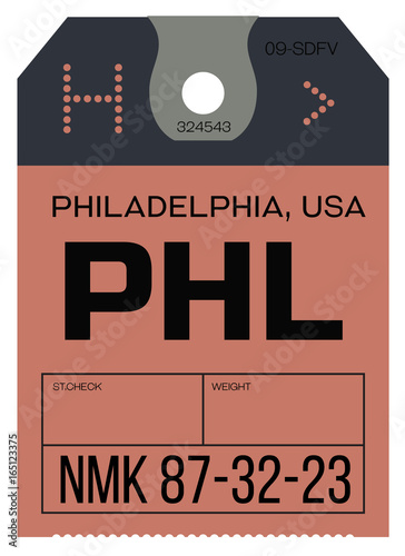 Vintage Luggage Tag. Real looking airport luggage tag.