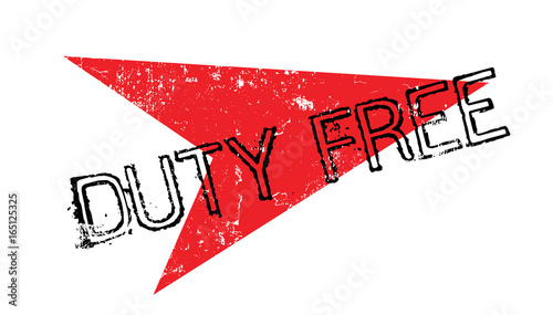Duty Free rubber stamp. Grunge design with dust scratches. Effects can be easily removed for a clean, crisp look. Color is easily changed.