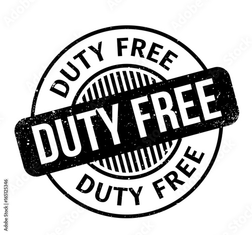 Duty Free rubber stamp. Grunge design with dust scratches. Effects can be easily removed for a clean, crisp look. Color is easily changed.