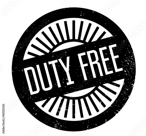 Duty Free rubber stamp. Grunge design with dust scratches. Effects can be easily removed for a clean, crisp look. Color is easily changed.