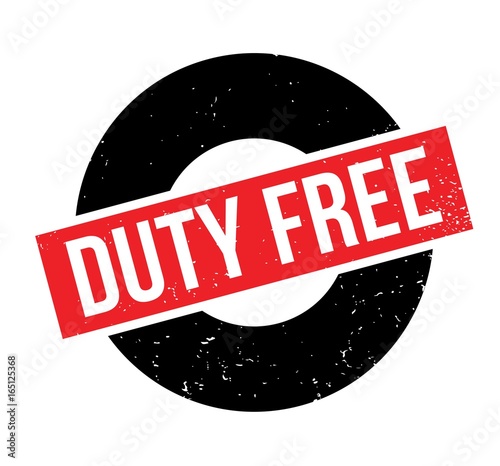 Duty Free rubber stamp. Grunge design with dust scratches. Effects can be easily removed for a clean, crisp look. Color is easily changed.