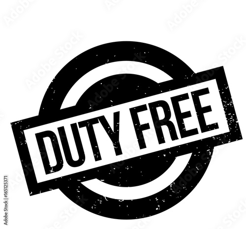 Duty Free rubber stamp. Grunge design with dust scratches. Effects can be easily removed for a clean, crisp look. Color is easily changed.