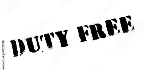 Duty Free rubber stamp. Grunge design with dust scratches. Effects can be easily removed for a clean, crisp look. Color is easily changed.