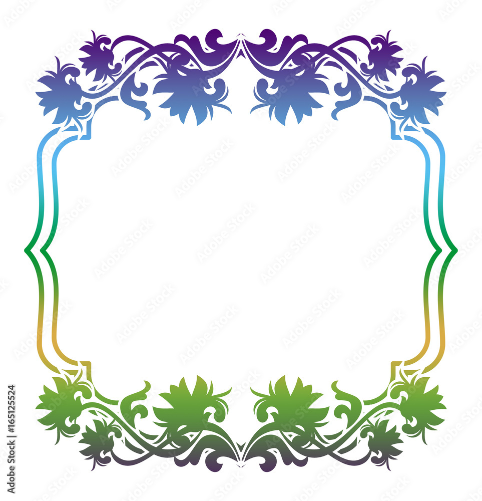 Obraz premium Beautiful gradient frame. Color silhouette frame for advertisements, wedding and other invitations or greeting cards. Raster clip art.