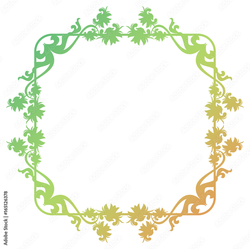 Fototapeta premium Beautiful gradient frame. Color silhouette frame for advertisements, wedding and other invitations or greeting cards. Raster clip art.