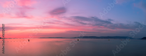 Colorful sunset on the coast