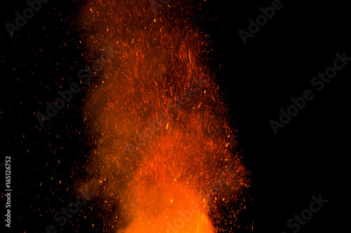 Detail at San Juan night bonfire in Muros, Galicia photo