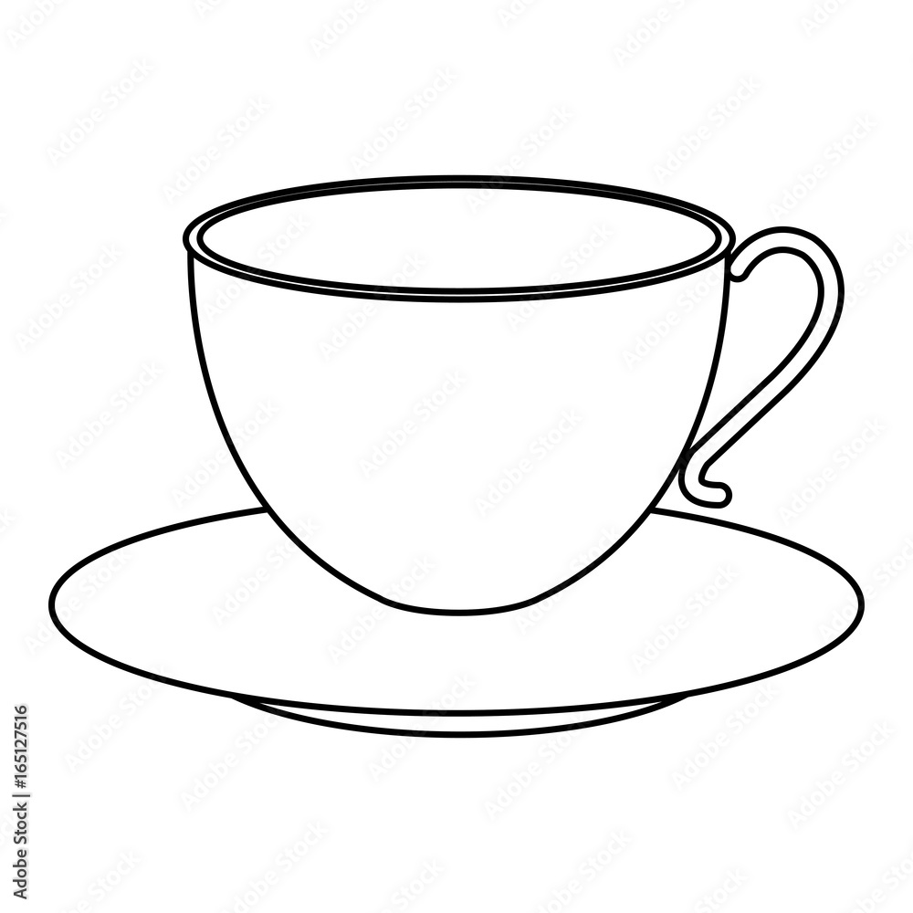 coffee cup with dish vector illustration design
