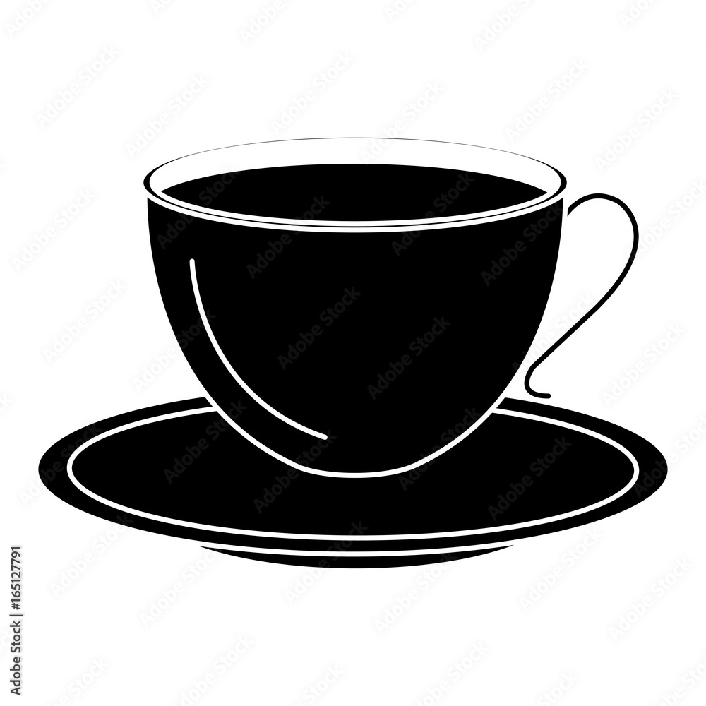 coffee cup with dish vector illustration design