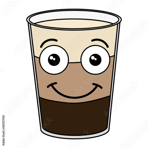 coffee shake fresh kawaii character vector illustration design