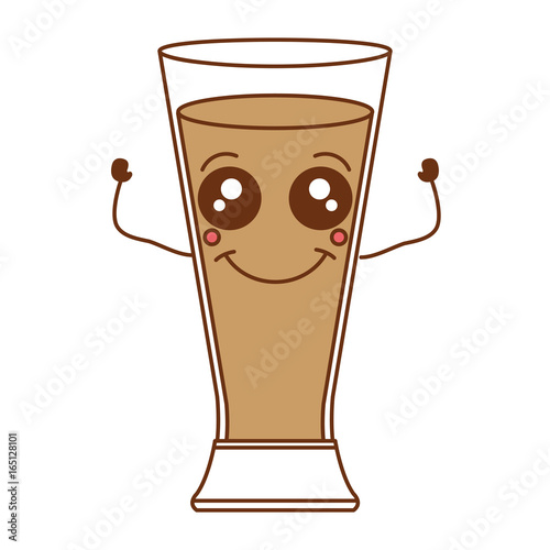 coffee shake fresh kawaii character vector illustration design