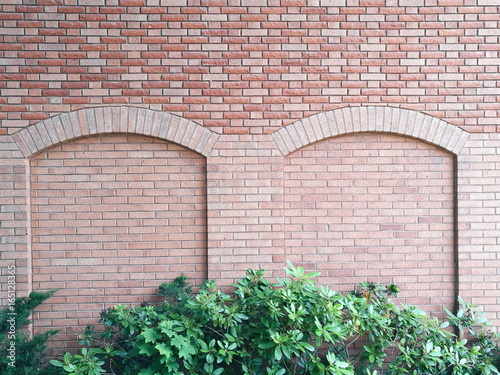 Brick wall with arches 