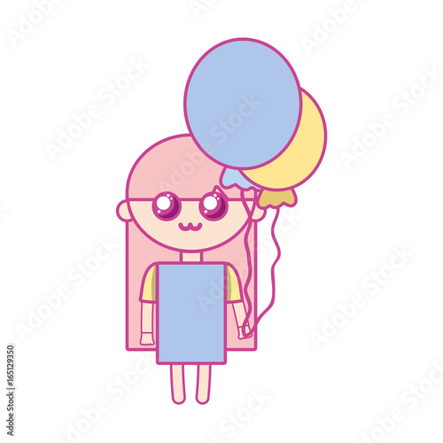 beauty girl with balloons and hairstyle design