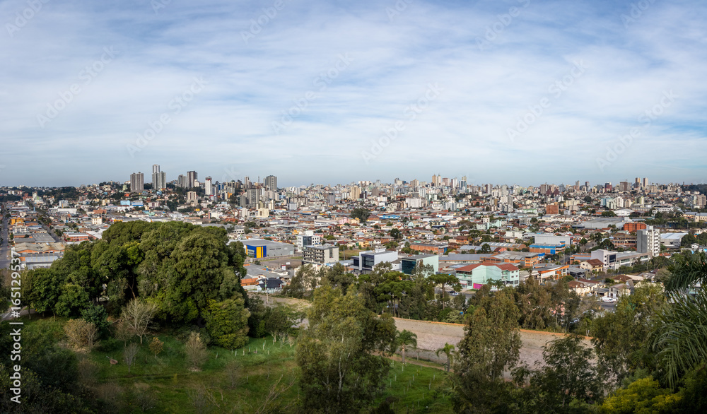 Panoramic Aerial view of Caxias do Sul City - Caxias do Sul, Rio Grande do Sul, Brazil