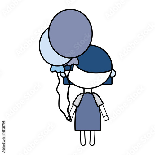 beauty girl with balloons and hairstyle design