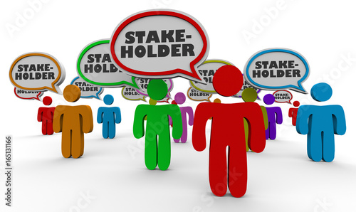 Stakeholders People Speech Bubbles Members 3d Illustration photo