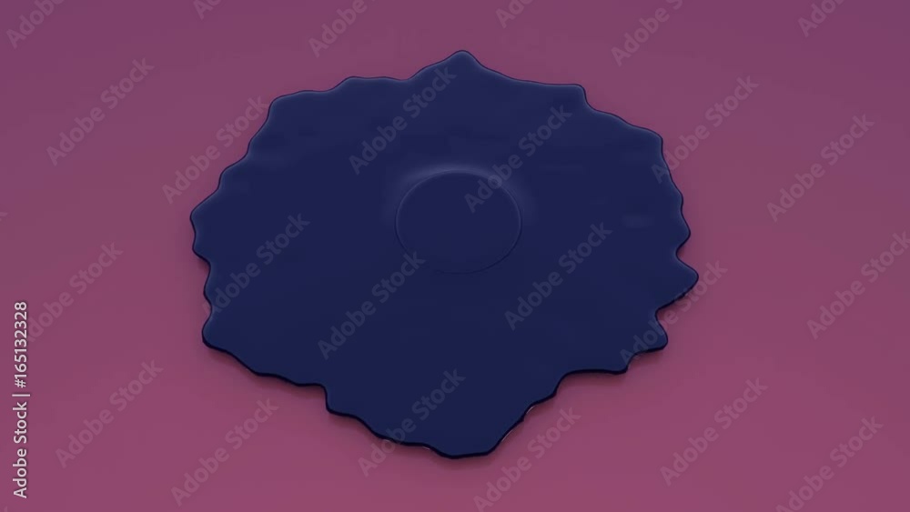 Blank circular logo space extruding abstract liquid. 4K UHD logo design element.