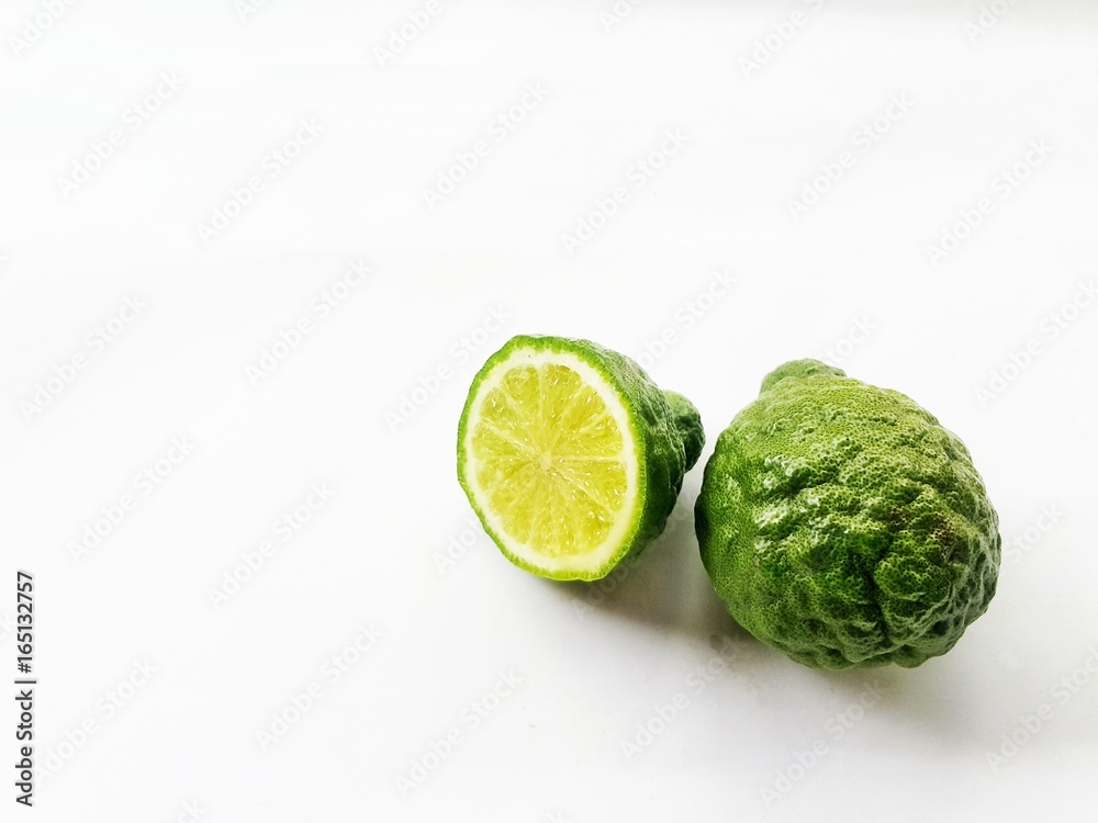 green lime on white isolate background green lime on white isolate background