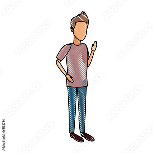 young man avatar character people design