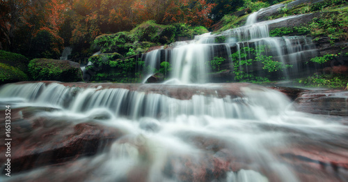 Beautiful Waterfall In Bung Kan National Park  tad vi marn tip waterfall thailand