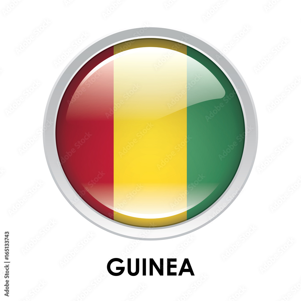 Fototapeta premium Round flag of Guinea