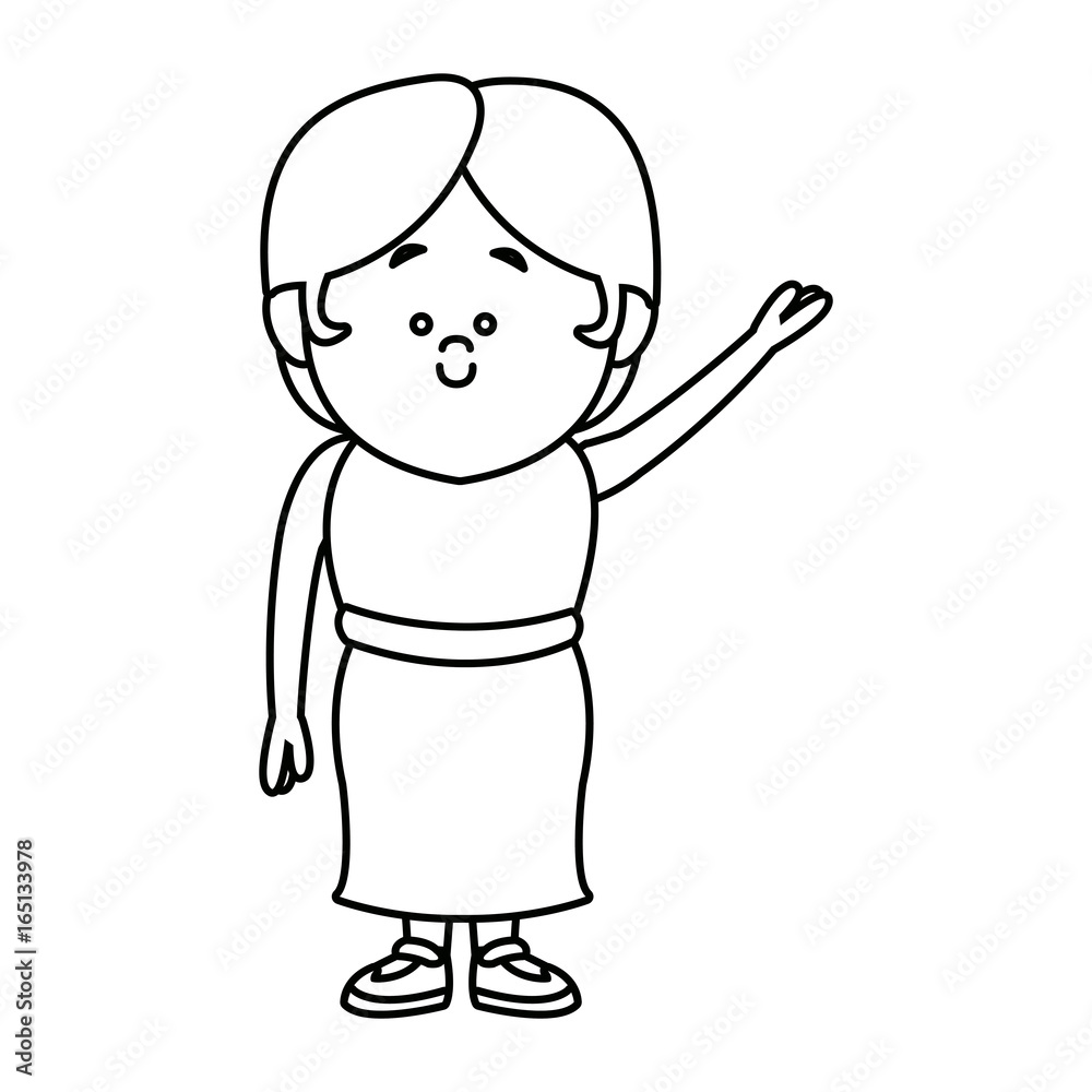 woman adult character standing people on white background woman adult character standing people on white background