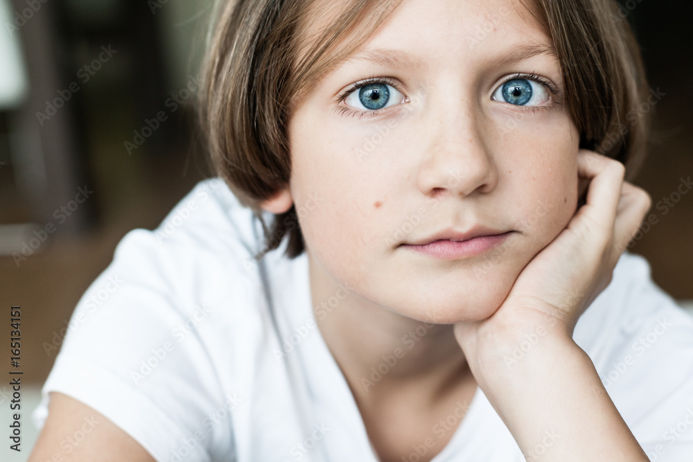 Portrait of a boy with blue eyes and blond hair Portrait of a boy with blue eyes and blond hair