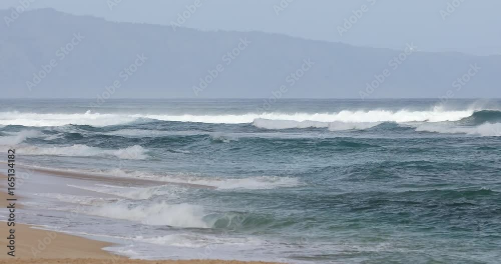 Pacific Ocean waves crash on the North Shore in Oahu Hawaii USA Pacific Ocean waves crash on the North Shore in Oahu Hawaii USA
