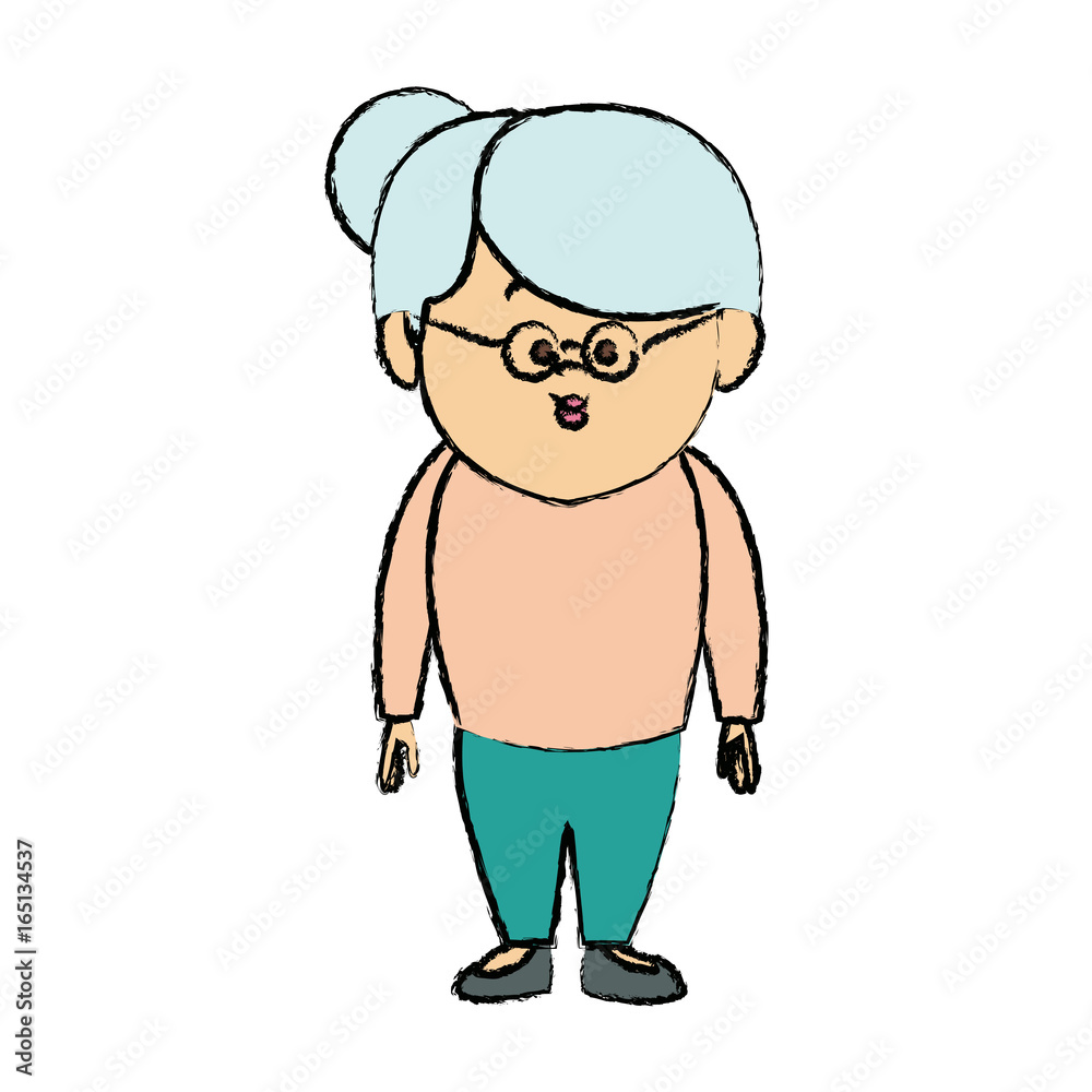 cartoon woman with pants skirt and shirt clothes standing cartoon woman with pants skirt and shirt clothes standing