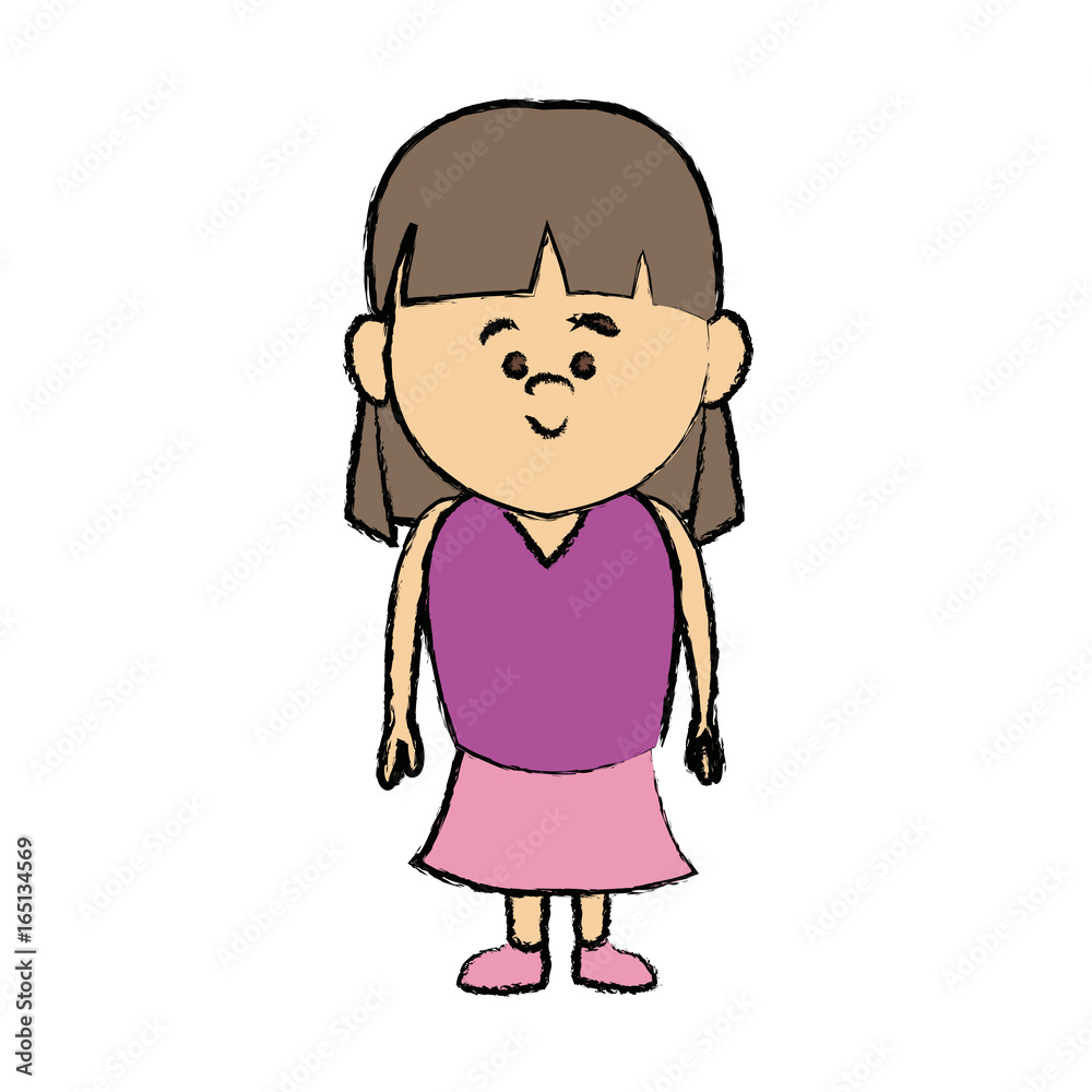 cute little girl smiling character kid