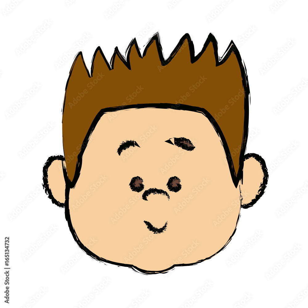 Fototapeta premium face cute little boy kid avatar person