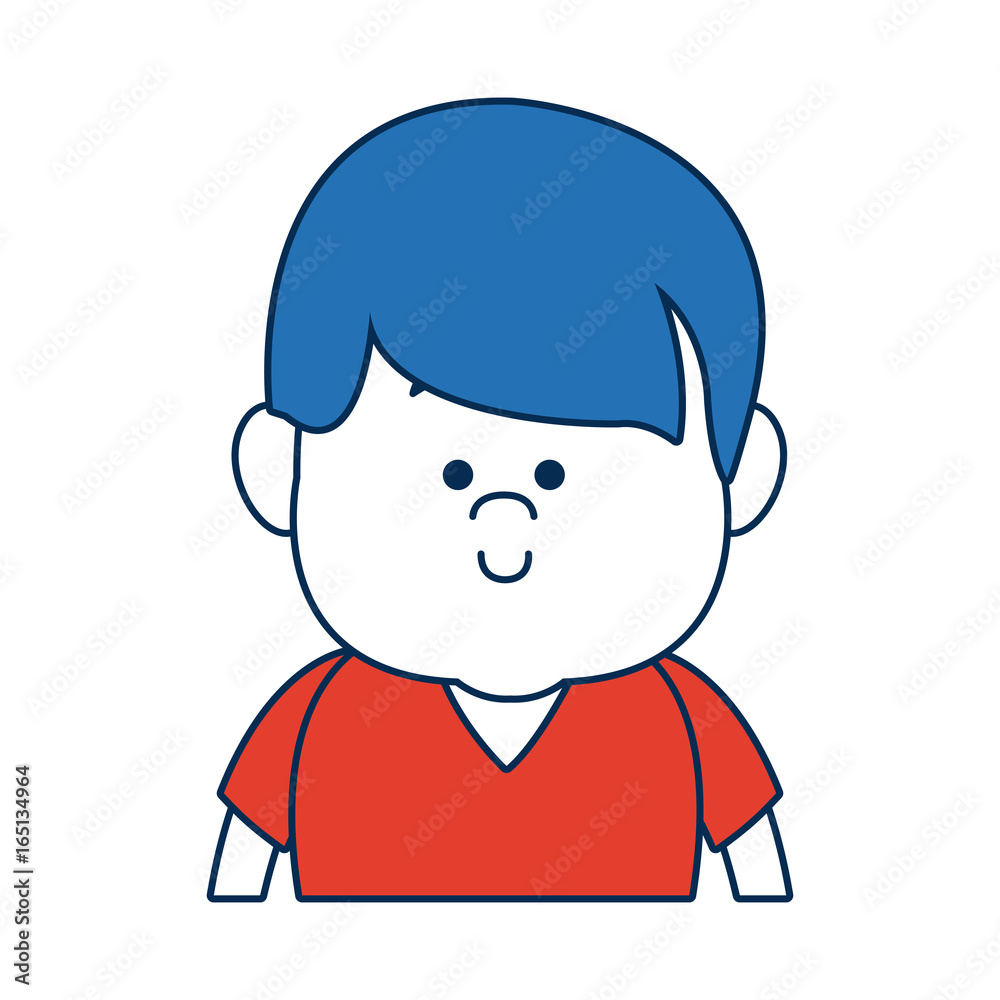 caricature faceless front view half body boy with hairstyle caricature faceless front view half body boy with hairstyle