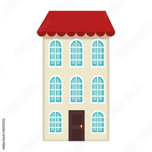 city building icon over white background vector illustration