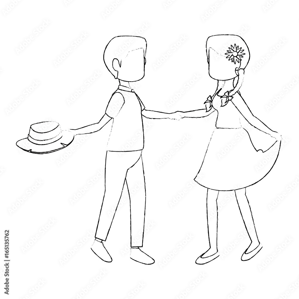 couple dancing icon over white background vector illustration