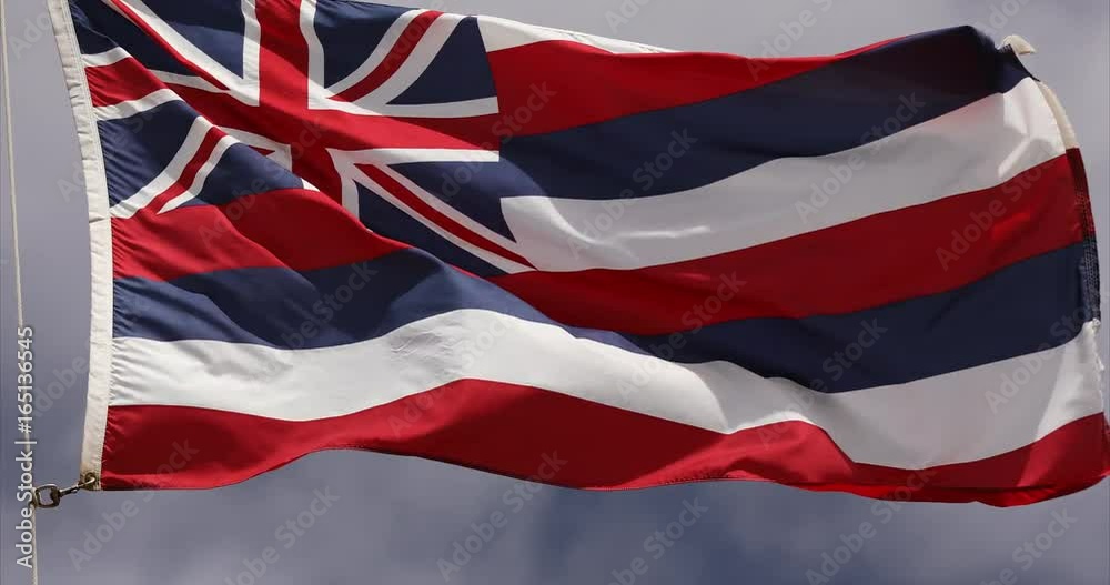 Hawaiian state flag in Honolulu Oahu USA