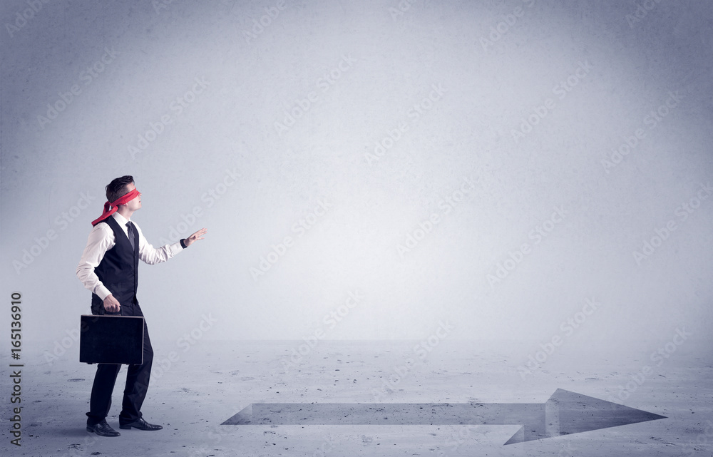 Businessman with blindfolds Businessman with blindfolds