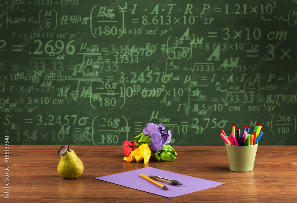 Back to school blackboard with numbers
