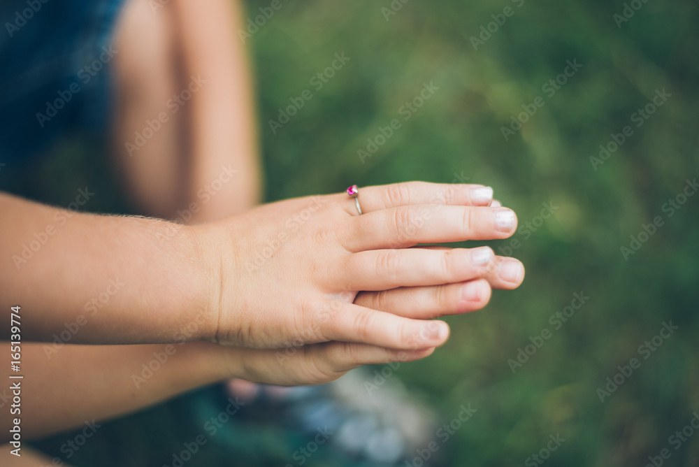 Mother and daughter hands close up Mother and daughter hands close up