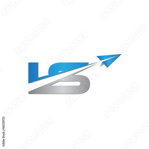 initial letter LS logo origami paper plane