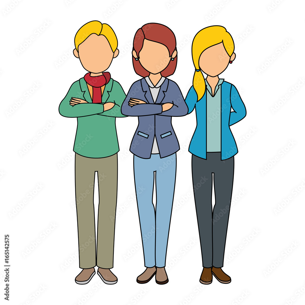 group of people icon over white background colorful design vector illustration