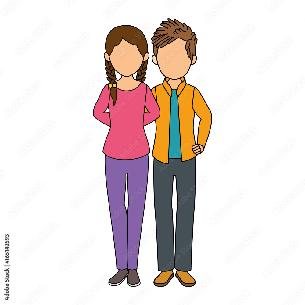 avatar couple with casual clothes icon over white background colorful design vector illustration avatar couple with casual clothes icon over white background colorful design vector illustration