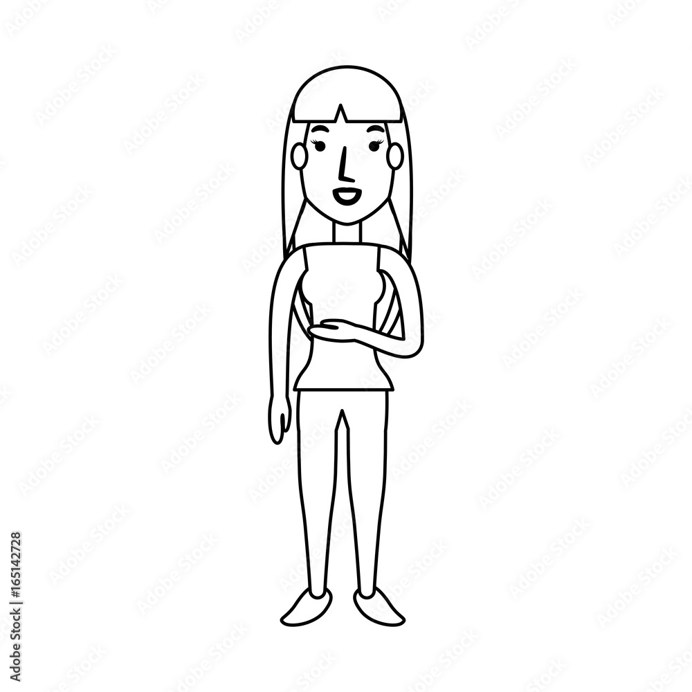 Young woman cartoon Young woman cartoon