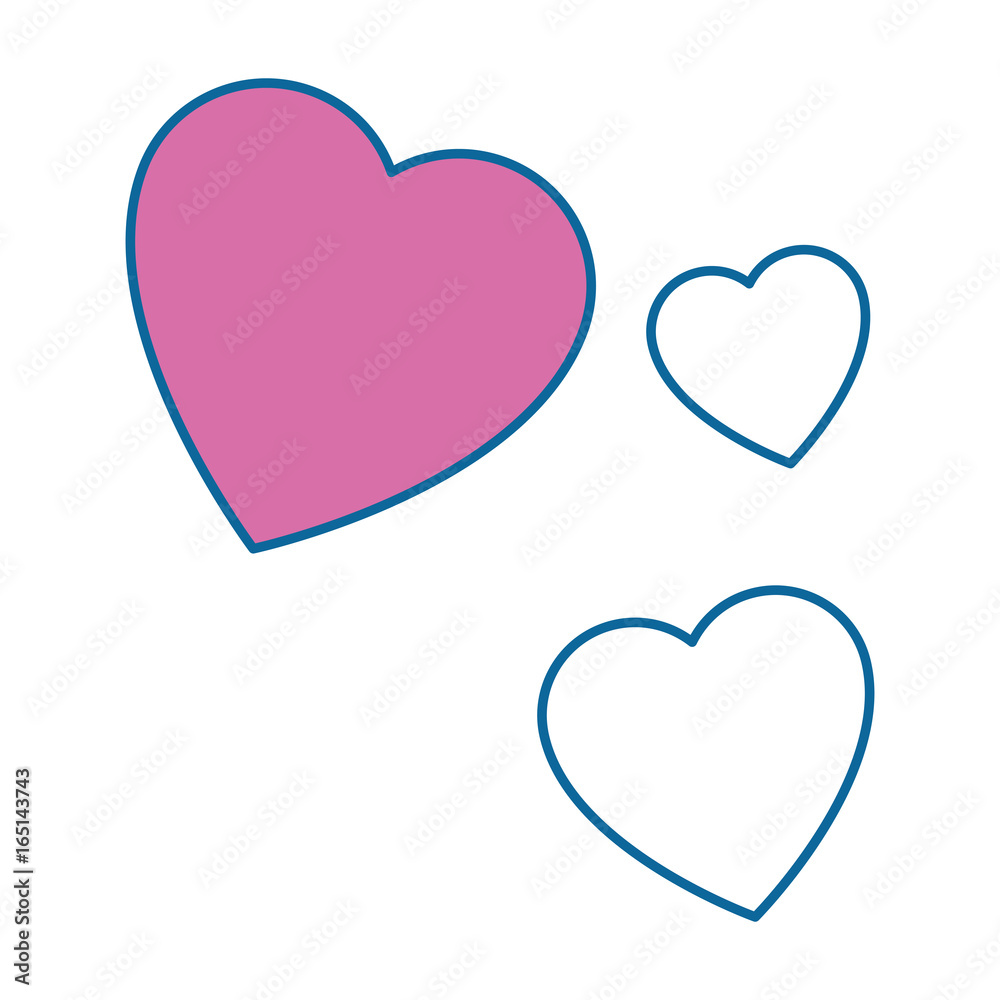 hearts icon over white background vector illustration